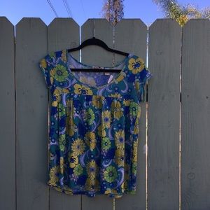 Vintage Lucky Brand floral babydoll tee